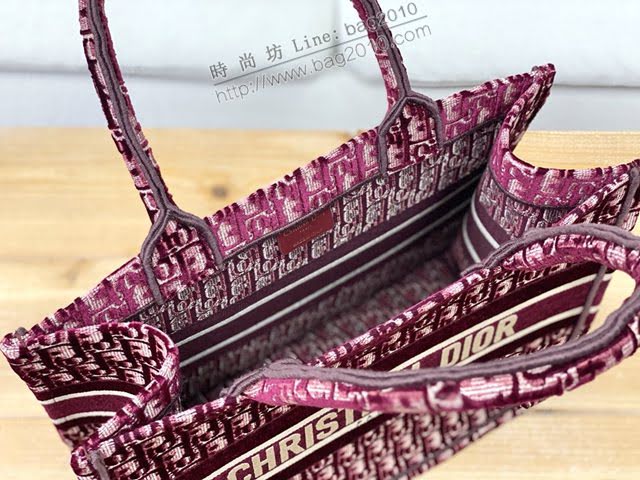 Dior女包 迪奧Book Tote帆布天鵝絨托特包手袋 Dior刺繡購物袋  dfk1521